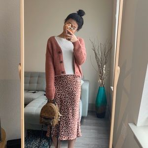 A&F Floral Silky Skirt